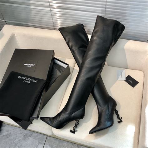 cheap ysl boots|ysl thigh high boots.